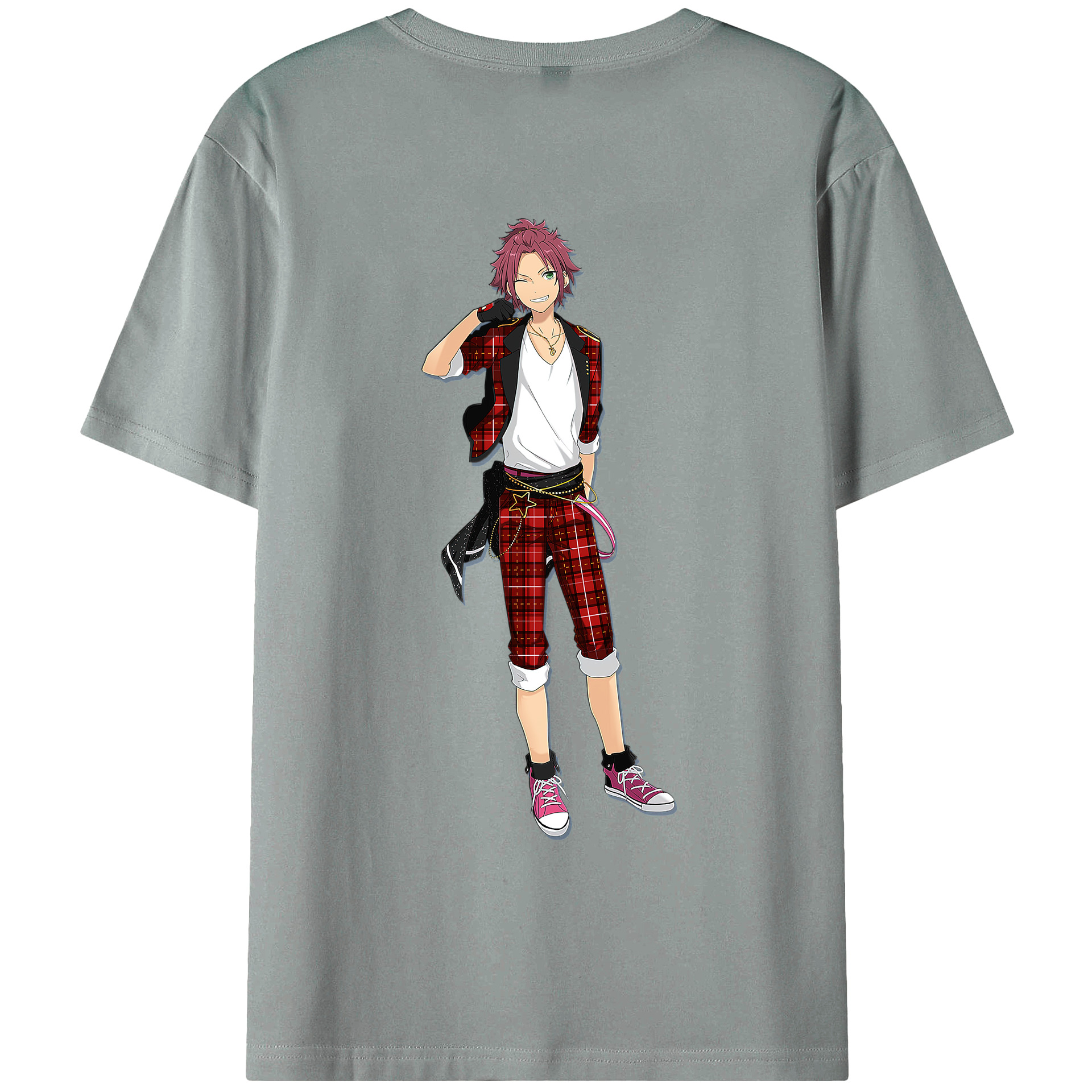 （画像用） あんさんぶるスターズ! Ensemble Stars 綿100％ メンズ半袖Tシャツ（バックプリント） 通気性